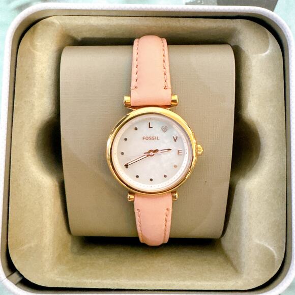 Fossil ES5064 Carlie Mini Pink Leather & Silver Dial Women\'s Watch main image 5